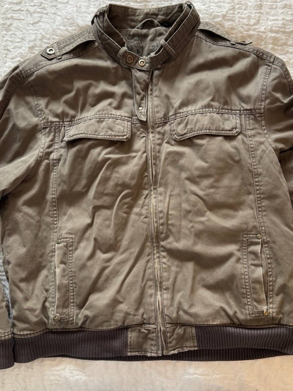 Angelo Litrico Grunge Bomber Jacket Brown XL